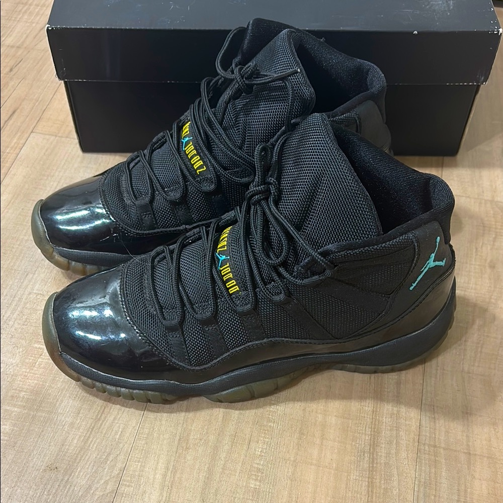 Black and Teal High-Top Sneakers